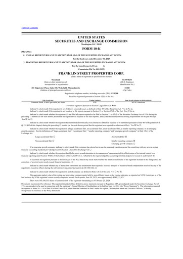 Thumbnail Franklin Street Properties 10-K Annual Report 2023