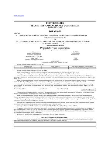 Thumbnail Primoris Services Corporation
 10-K Annual Report 2023