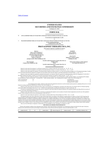 Thumbnail Protagonist Therapeutics
 10-K Annual Report 2023