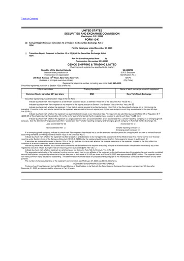 Thumbnail Genco Shipping & Trading 10-K Annual Report 2023