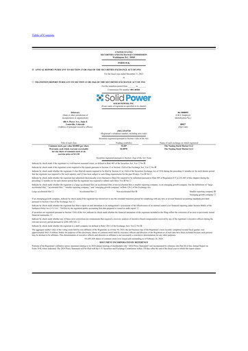 Miniature Solid Power 10-K Rapport annuel 2023