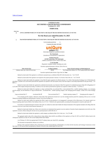 Thumbnail uniQure 10-K Annual Report 2023