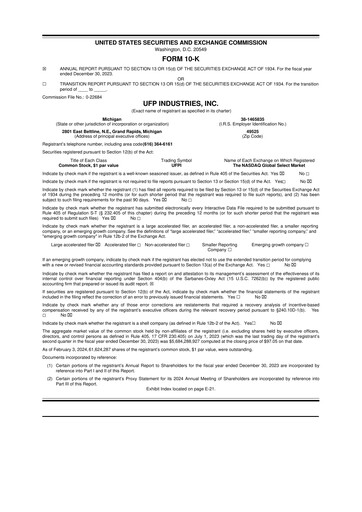 Vorschaubild UFP Industries
 10-K Jahresbericht 2023