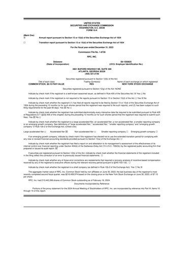 Thumbnail RPC, Inc. 10-K Annual Report 2023