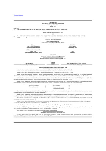 Thumbnail First Foundation
 10-K Annual Report 2023