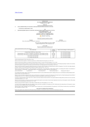 Miniature Ready Capital
 10-K Rapport annuel 2023