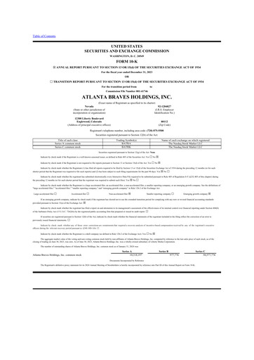 Thumbnail Atlanta Braves Holdings 10-K Annual Report 2023