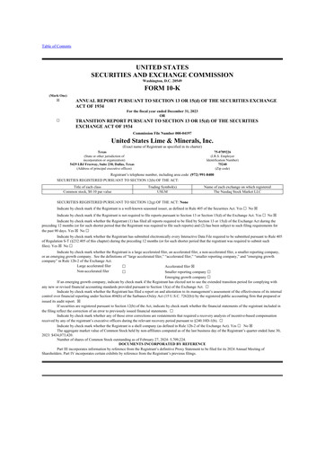 Thumbnail United States Lime & Minerals  10-K Annual Report 2023