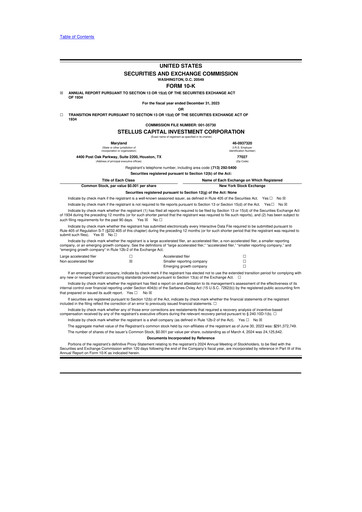 Thumbnail Stellus Capital Investment Corporation 10-K Annual Report 2023