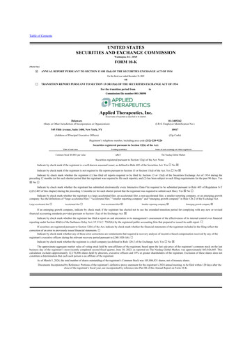 Thumbnail Applied Therapeutics 10-K Annual Report 2023