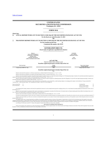 Thumbnail Generation Bio
 10-K Annual Report 2023