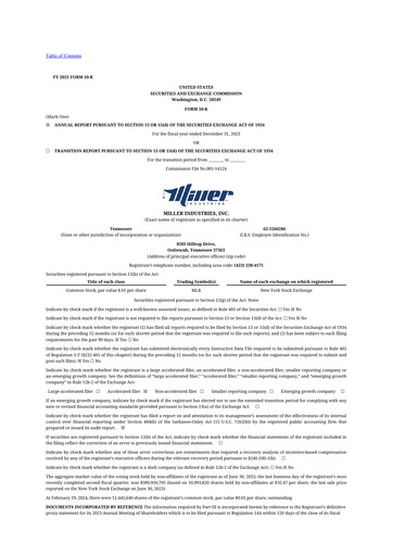 Thumbnail Miller Industries 10-K Annual Report 2023
