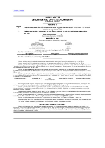 Thumbnail Verastem Oncology
 10-K Annual Report 2023