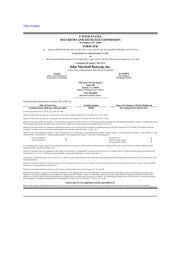 Thumbnail John Marshall Bancorp 10-K Annual Report 2023