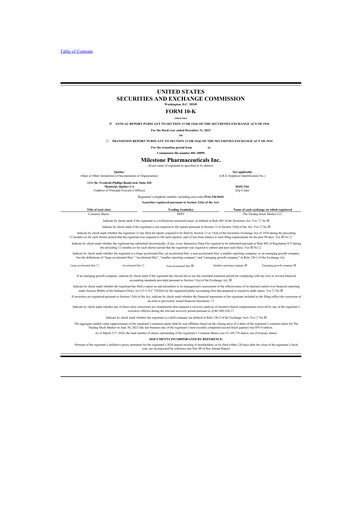 Thumbnail Milestone Pharmaceuticals
 10-K Annual Report 2023