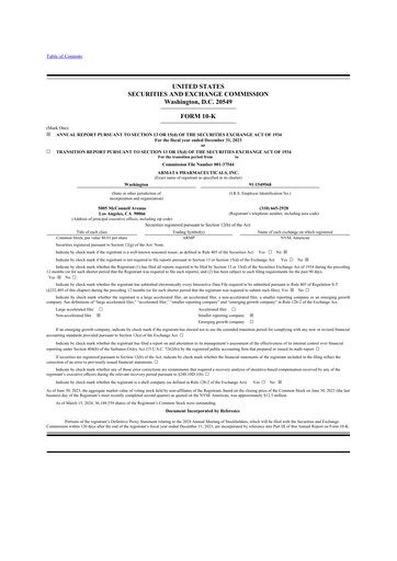 Thumbnail Armata Pharmaceuticals 10-K Annual Report 2023