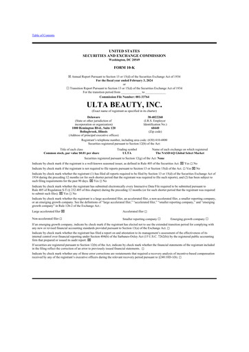 Thumbnail ULTA Beauty
 10-K Annual Report 2023