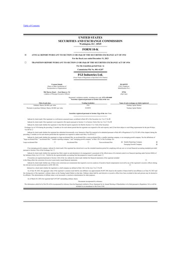 Thumbnail FGI Industries 10-K Annual Report 2023