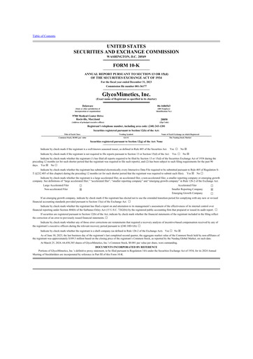 Thumbnail GlycoMimetics
 10-K Annual Report 2023