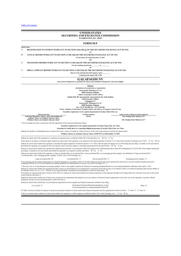 Vorschaubild Galapagos NV 20-F Jahresbericht 2023