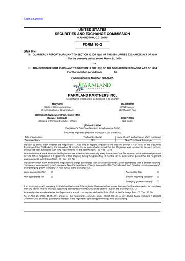 Thumbnail Farmland Partners
 10-Q Quarterly Report FY2024 