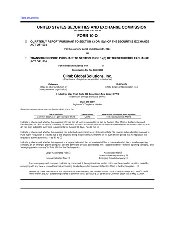 Vorschaubild Climb Global Solutions 10-Q Quartalsbericht 2024 