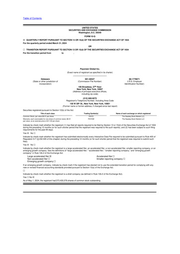 Miniature Payoneer 10-Q Rapport trimestriel 2024 