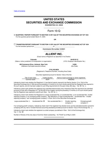 Thumbnail Allient 10-Q Quarterly Report FY2024 