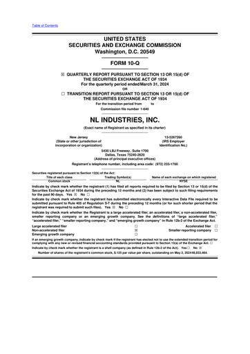 Thumbnail NL Industries 10-Q Quarterly Report FY2024 