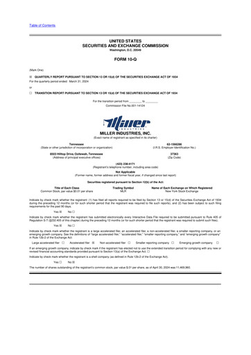 Thumbnail Miller Industries 10-Q Quarterly Report FY2024 