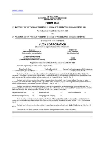 Thumbnail Vuzix
 10-Q Quarterly Report FY2024 