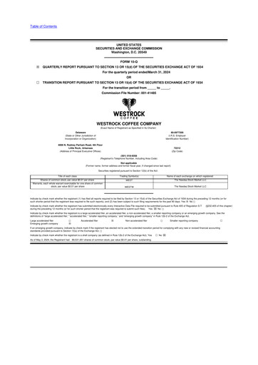 Thumbnail Westrock Coffee 10-Q Quarterly Report FY2024 