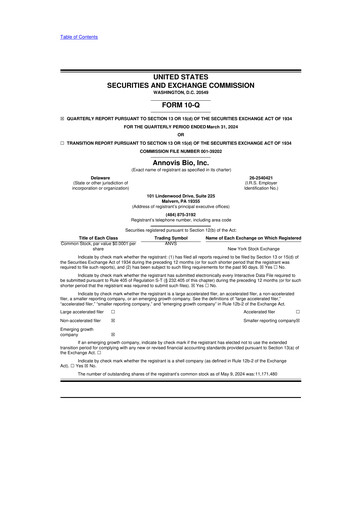Thumbnail Annovis Bio 10-Q Quarterly Report FY 