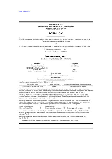 Thumbnail Immunome 10-Q Quarterly Report FY2024 