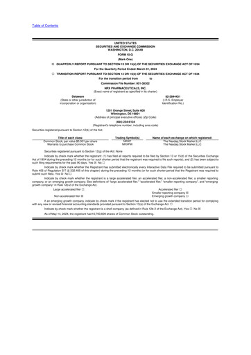 Thumbnail NRx Pharmaceuticals 10-Q Quarterly Report FY2024 