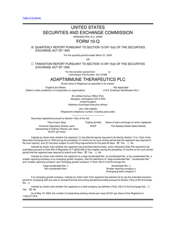 Thumbnail Adaptimmune Therapeutics 10-Q Quarterly Report FY2024 