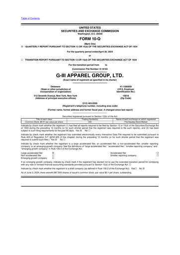 Thumbnail G-III Apparel Group 10-Q Quarterly Report FY2024 