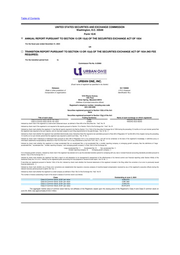 Thumbnail Urban One
 10-K Annual Report 2023