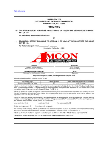Vorschaubild AMCON Distributing Company 10-Q Quartalsbericht 2024 