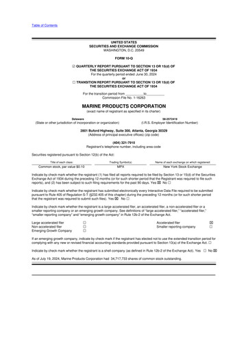 Miniature Marine Products Corporation 10-Q Rapport trimestriel  