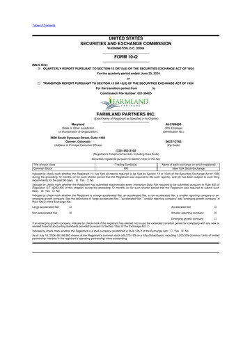 Thumbnail Farmland Partners
 10-Q Quarterly Report FY2024 