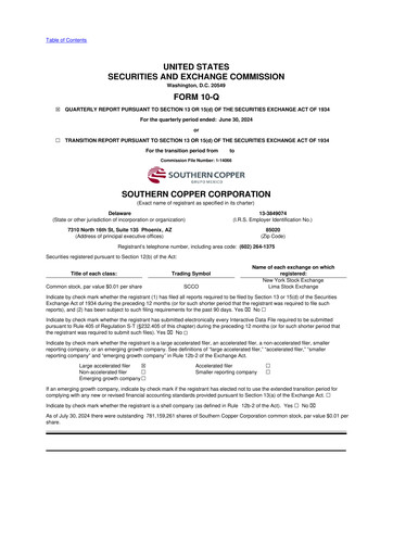 Thumbnail Southern Copper 10-Q Quarterly Report FY2024 