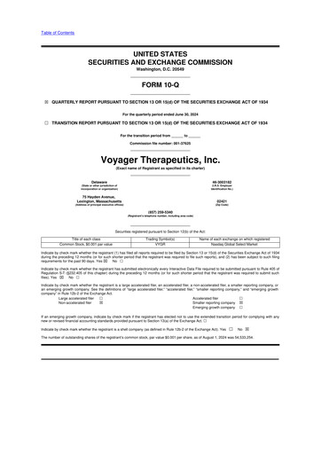 Thumbnail Voyager Therapeutics
 10-Q Quarterly Report FY2024 
