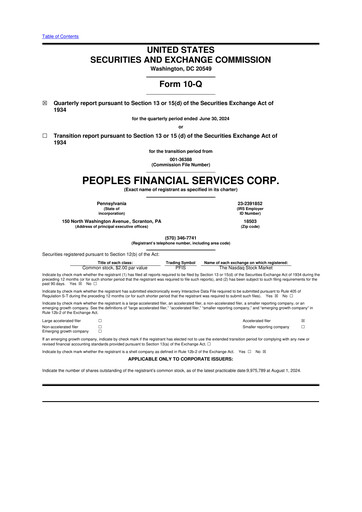 Vorschaubild Peoples Financial Services 10-Q Quartalsbericht 2024 