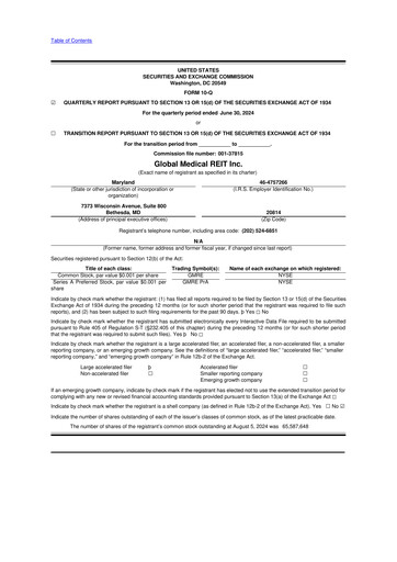 Vorschaubild Global Medical REIT
 10-Q Quartalsbericht 2024 