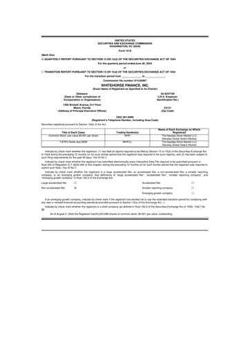 Vorschaubild WhiteHorse Finance 10-Q Quartalsbericht 2024 