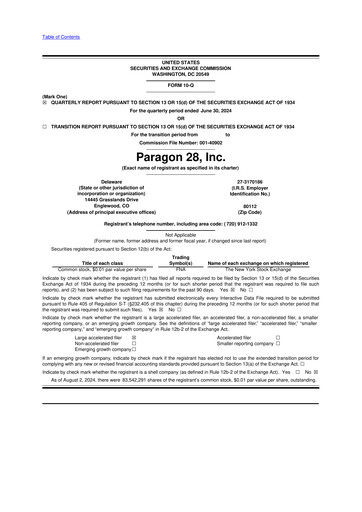 Thumbnail Paragon 28 10-Q Quarterly Report FY2024 