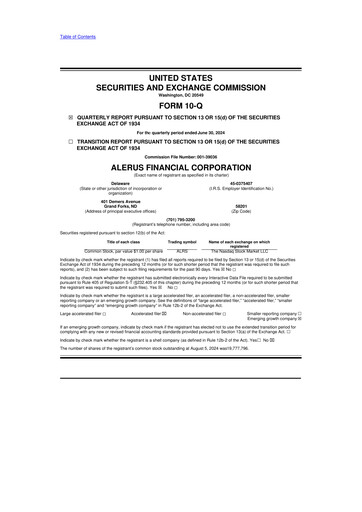 Thumbnail Alerus Financial 10-Q Quarterly Report FY2024 