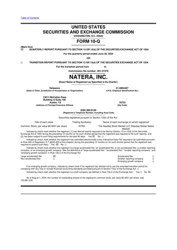 Miniature Natera 10-Q Rapport trimestriel 2024 