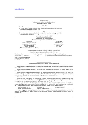 Vorschaubild Cracker Barrel 10-K Jahresbericht 2024